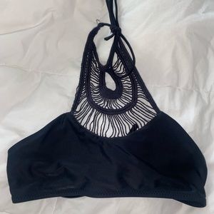 Black high neck bathing suit top